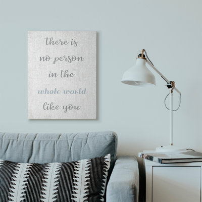 «No Personne Like You Family Home Blue Inspirational Word Design», art textuel