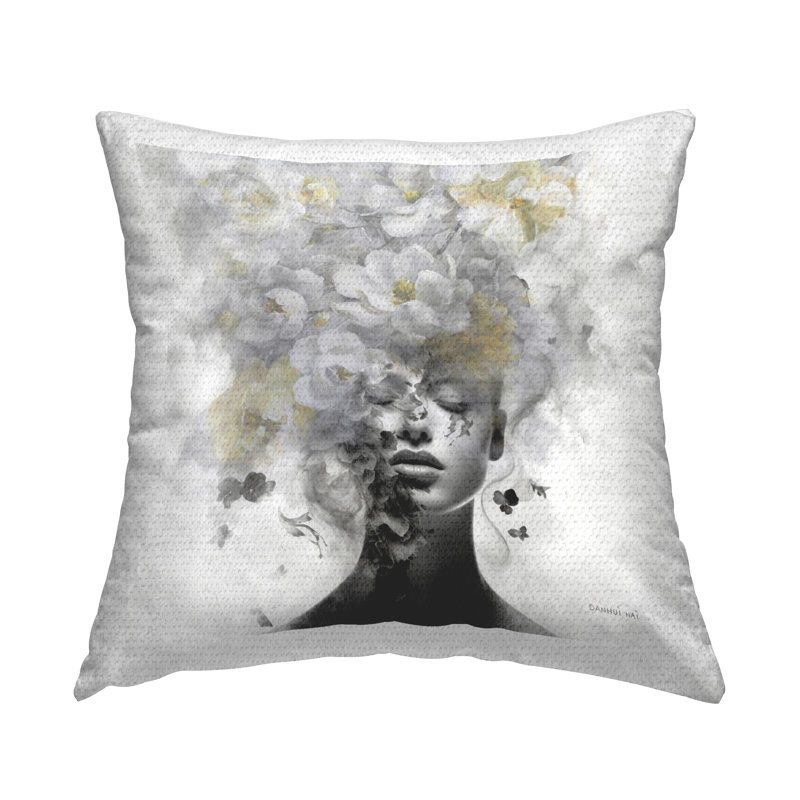 Hidden Spring Visage Outdoor Printed Pillow by Danhui Nai