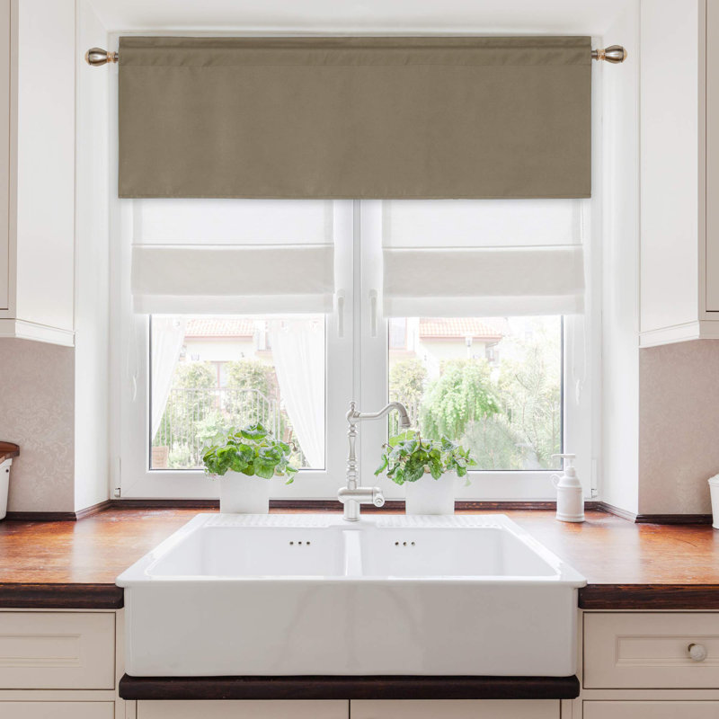 Room Darkening Rod Pocket Thermal Insulated Blackout Curtains (Set of 4), 52" W x 24" L, Khaki
