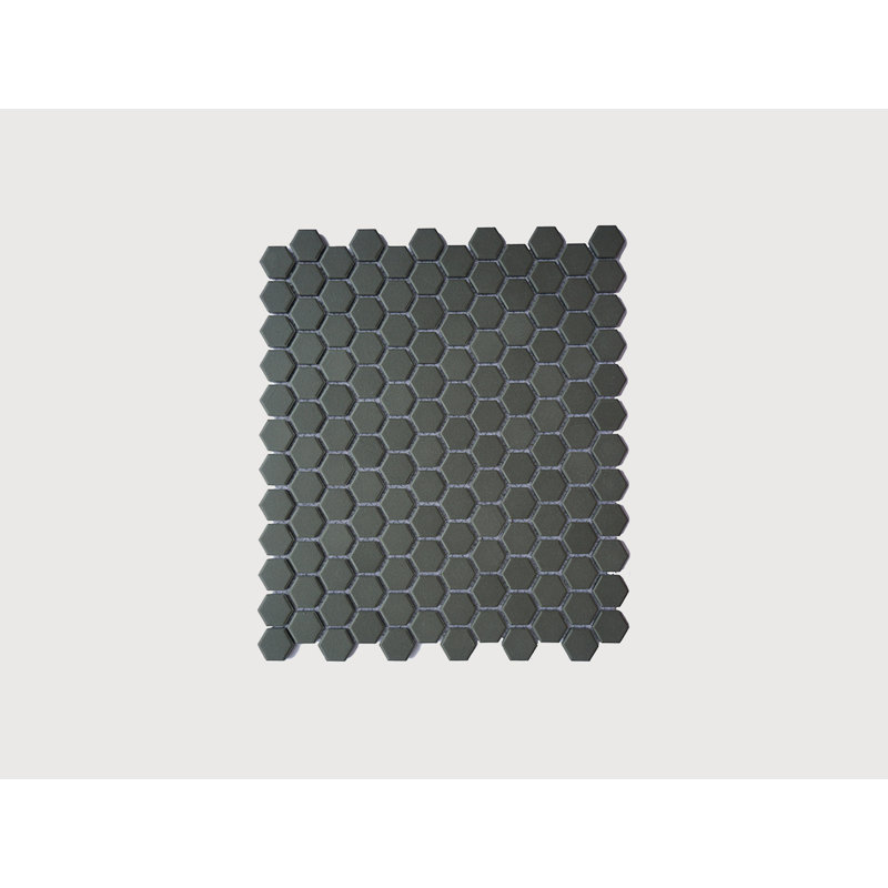 Metro Hex 1" Mosaic, Black, Matte