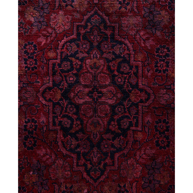 Overdyed Hand-Knotted Wool Modern-Contemporary Red Area Rug 2' 8" x 4' 4"