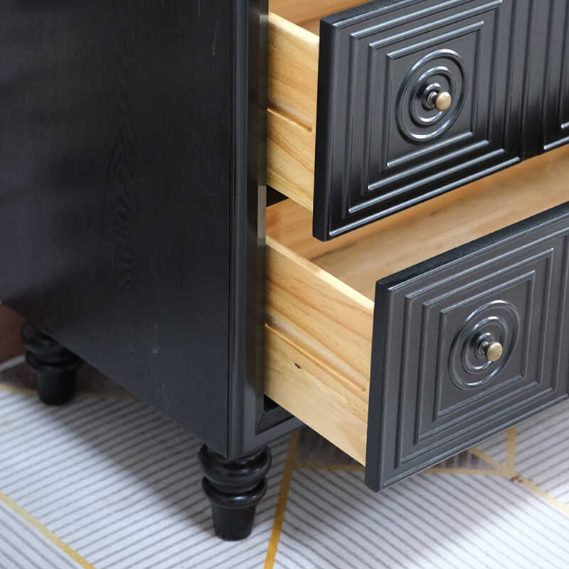 Vintage Six-Drawer Entrance Accent Chest, Black