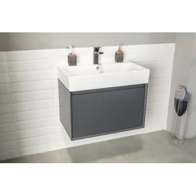 Meuble-lavabo blanc 30 "avec lavabo en porcelaine intégré Isla