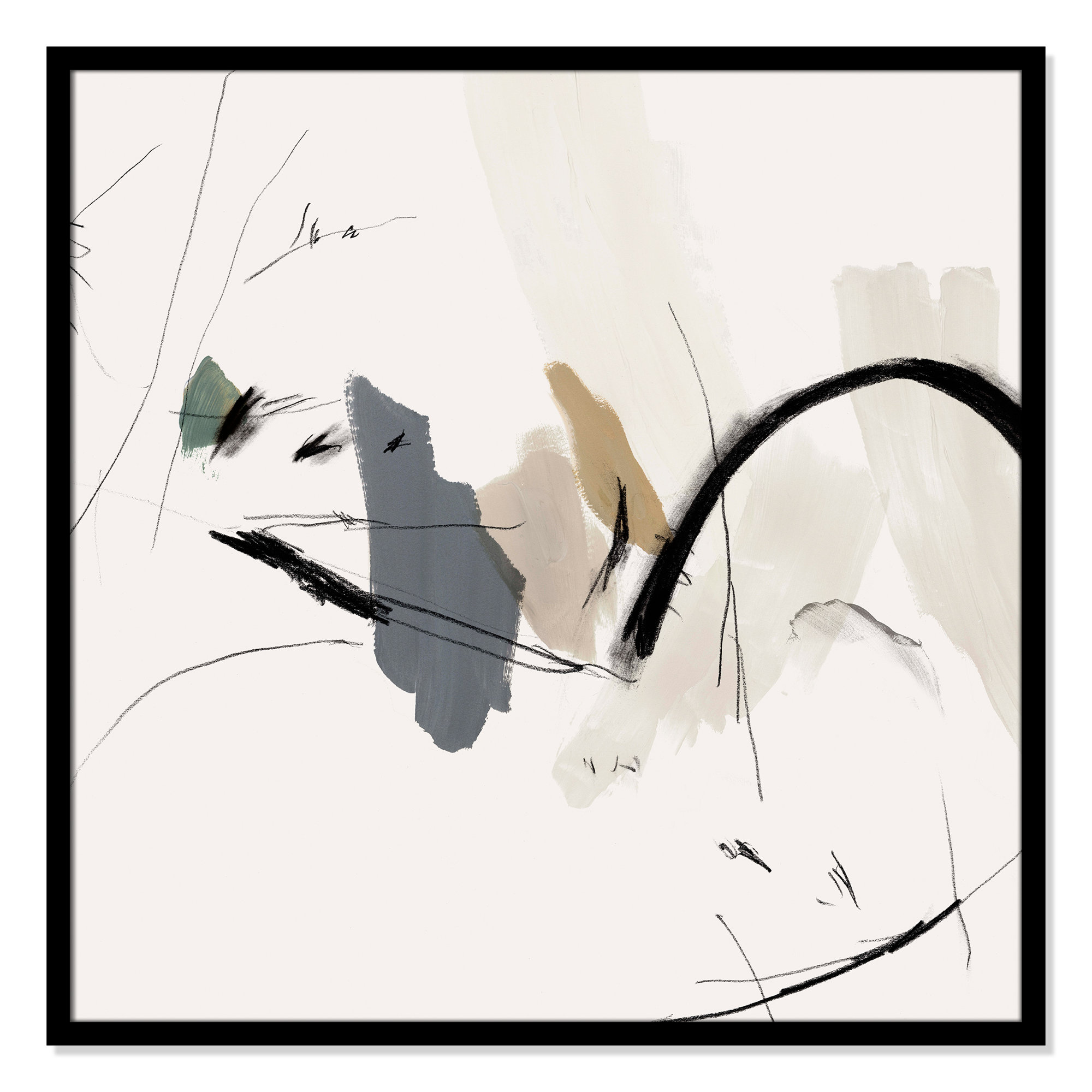 Heavenly by John Constable - Picture Frame Painting, 32" H x 32" W x 0.75" D, Black