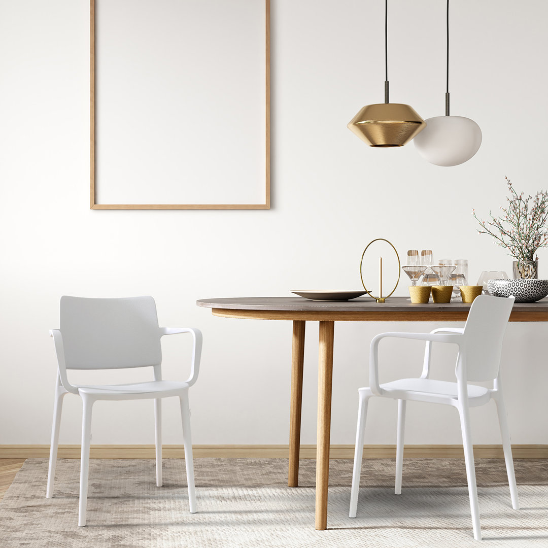 Skowhegan Outdoor Stacking Dining Armchair (Set of 2) Latitude Run® 