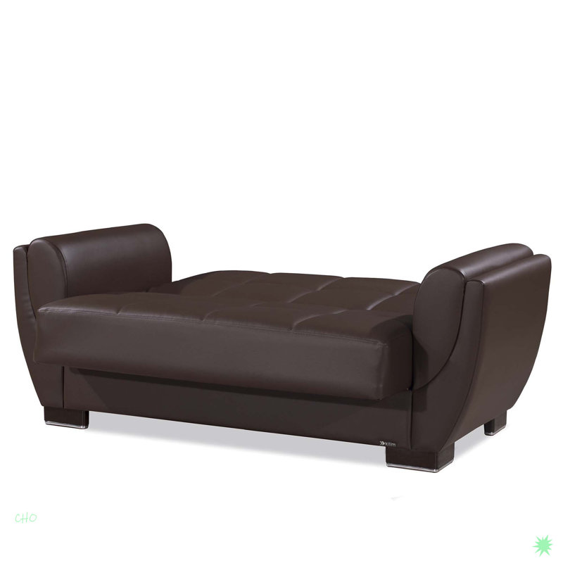 Causeuse convertible avec rangement Collection, PU, Brun