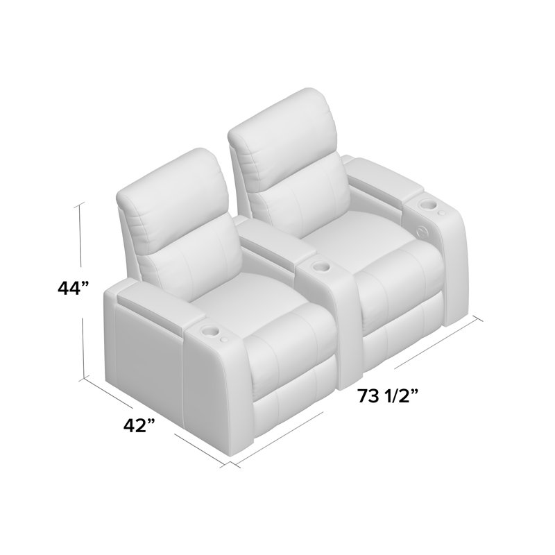 Rangée de sièges de cinéma maison Chrysander (rangée de 2), Manuel, Ombre Smartsuede