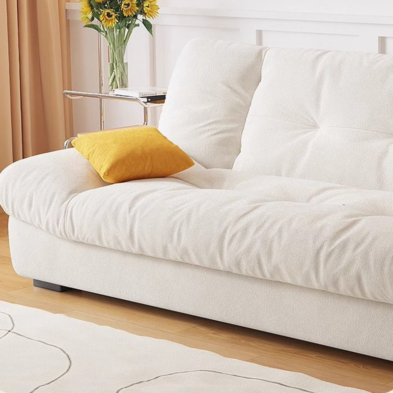 Simple Multifunctional Beige Suede Sofa