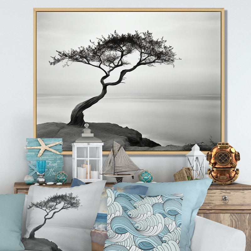 Avalon - plage et océan, reproduction d'art mural, H 30 po x l 40 po, White Picture Framed