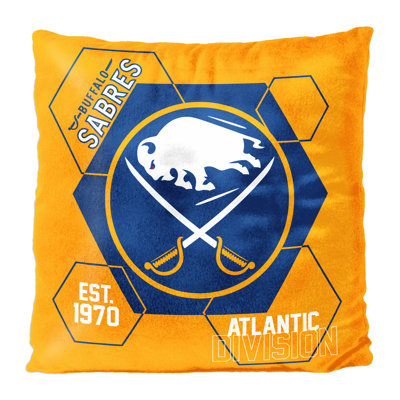 NHL Buffalo Sabres Connector Double Sided Velvet Pillow, Hockey Fan Decor, 16 x 16 Inches