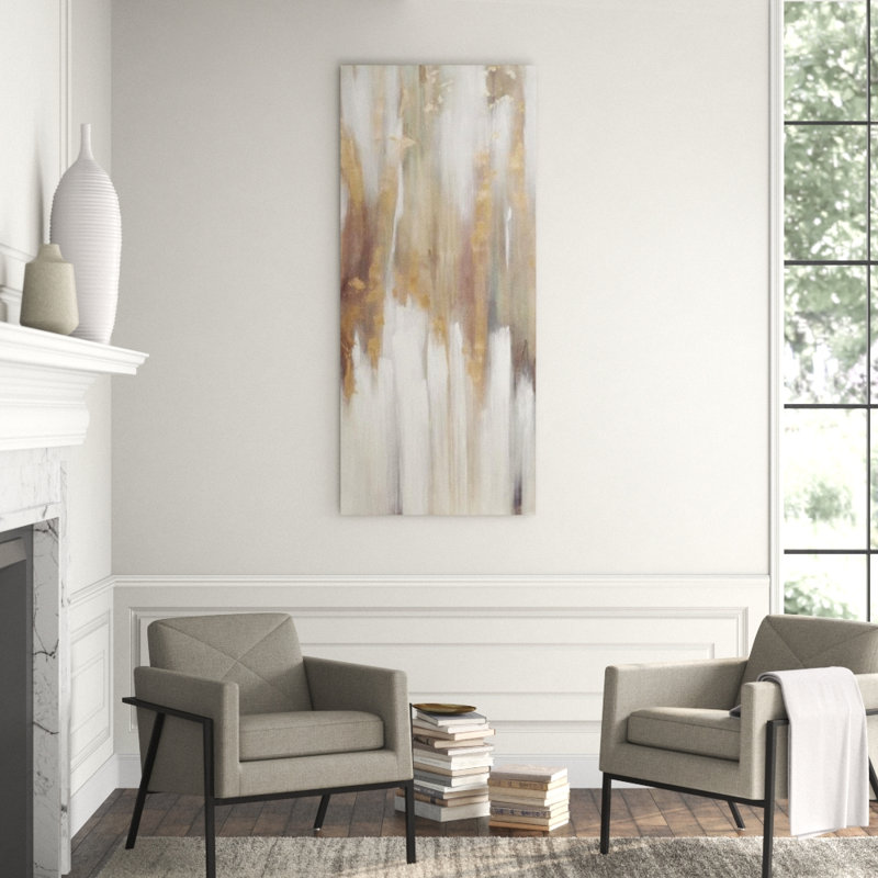 Golden Bull II Painting by Derek Shaw, Glass Coat, 55" H x 24" W x 1.5" D