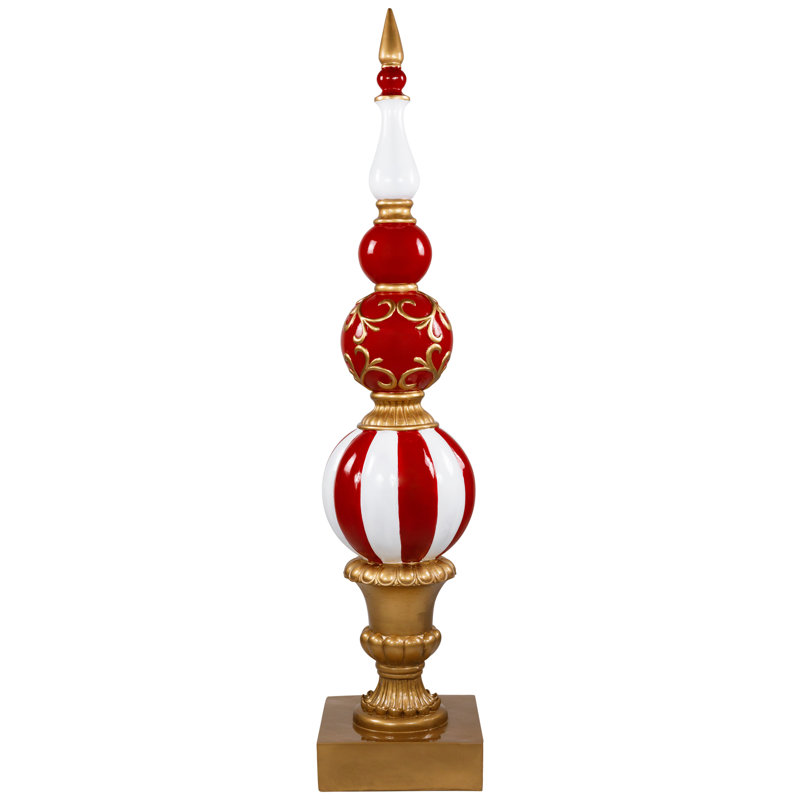 Décoration de Noël commerciale en forme de boule 48 po - or et blanc, Or / rouge / blanc