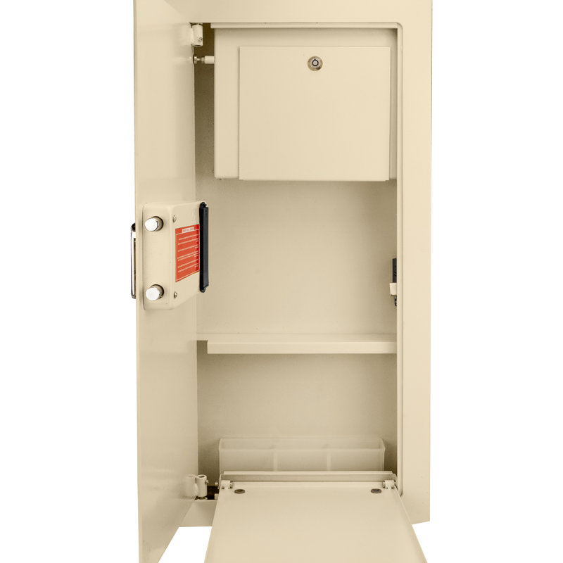 Coffre-fort biométrique beige 0,82 pi³ - Compartiment de verrouillage et options de fixation pratiques