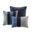 Édredon en microsuède 7 pièces - bleu marine pour très grand lit, suède à motif, 3 taies décoratives