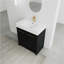 Meuble-lavabo autoportant de 30 pouces avec lavabo en résine, avec porte à fermeture douce, ensemble KD