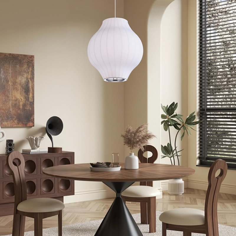 Luminaire suspendu lanterne sculpturale 1 lumière, H 12,59 po x l 11,81 po x P 11,81 po