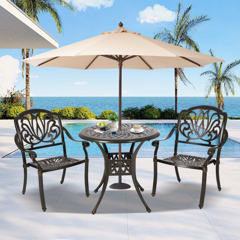 Leasure 2 - Person Patio Dining Set with Round Table