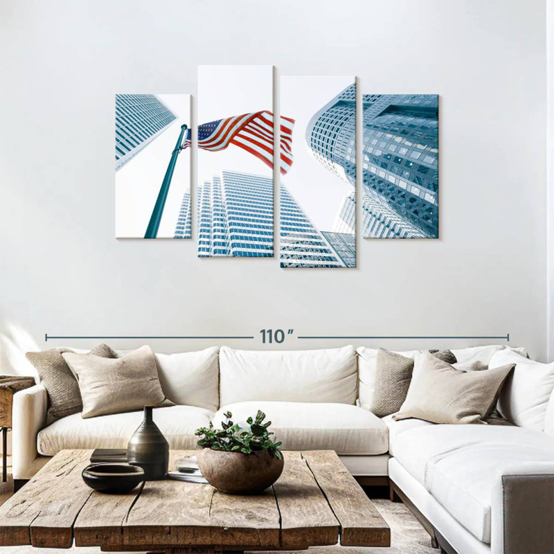 Borges Buildings And American Flag