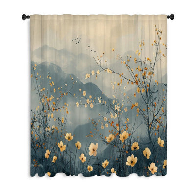 Wildflowers Nature Serene Blackout Curtain Single Panel