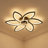 30.5" Modern 6-Head Flower Flush Mount Ceiling Fan with LED Light (Black)