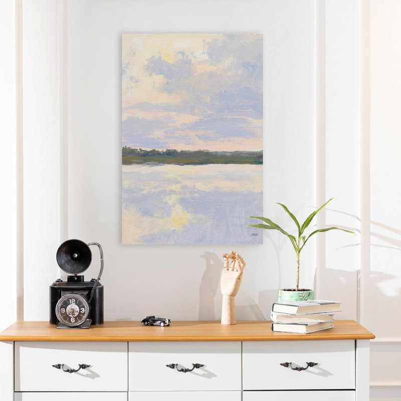 Peace Peace Sunrise On The Water Coastal Gray Landscape Coastal Green, H 24 po x l 16 po
