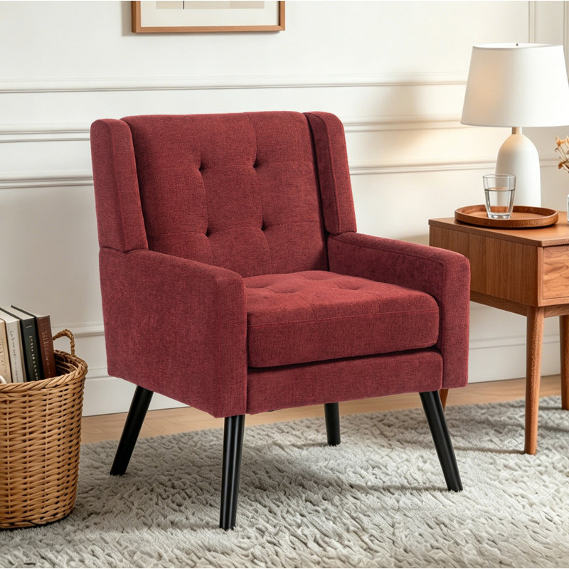 Fauteuil d'appoint Bolanle, Lin rouge