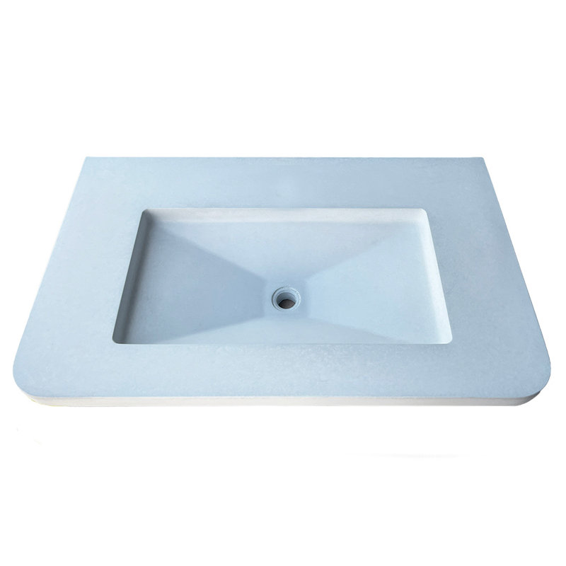 Newterra 37" Console Bathroom Sink by LACAVA, Aqua, No Holes