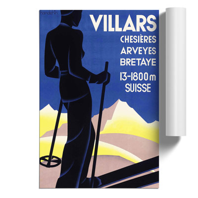 Vintage Skiiing Advertisement - Frameless Print