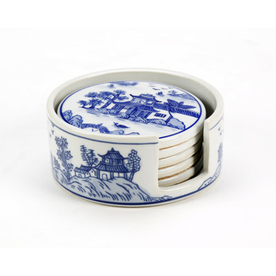Pagoda Coaster Set with Holder