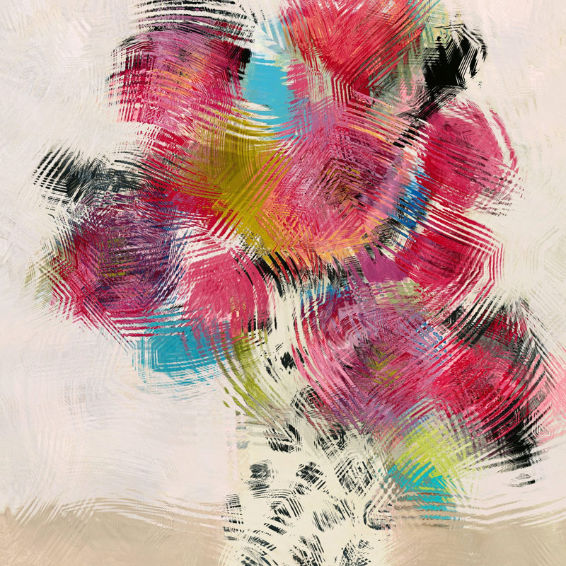 Floral - 1 pièce, reproduction carrée sur toile tendue, H 8 po x l 8 po x P 1,5 po
