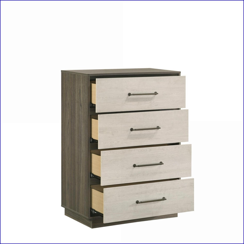 Commodes et amp; Armoire-penderie, commode moderne à 4 tiroirs | Beige & amp; Brun | Bois