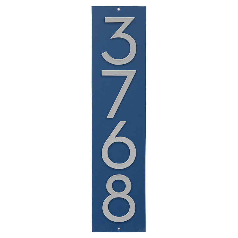 Plaque murale rectangulaire verticale flottante 6 po, Bleu de mer / Argent, Oui