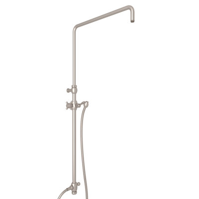 Rohl Riser With Diverter, Hose And Sliding Handshower Holder