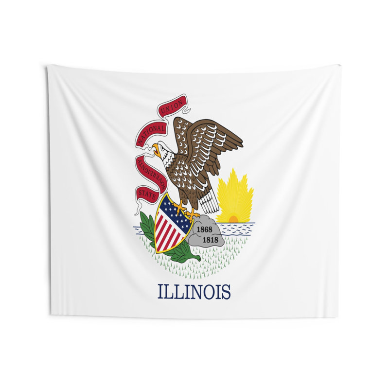 Tapisserie murale «Illinois State Flag», H 68 po x l 80 po
