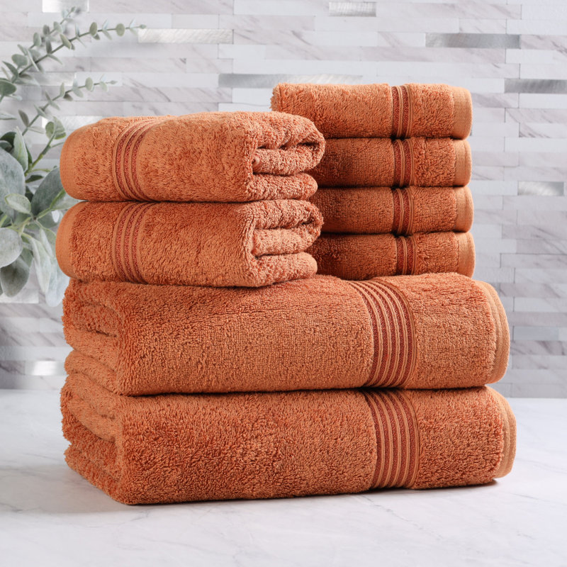 Ensemble de serviettes de bain 8 pièces Alexia Heritage, Brun caramel