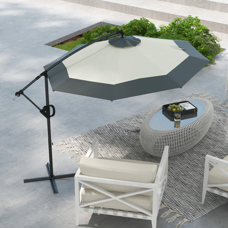 Parasol en porte-à-faux 115,4 po Peyter, Gris