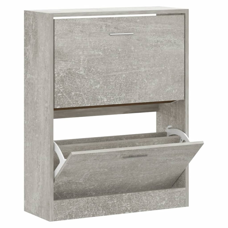 4 Pair Shoe Storage Cabinet, Concrete Grey
