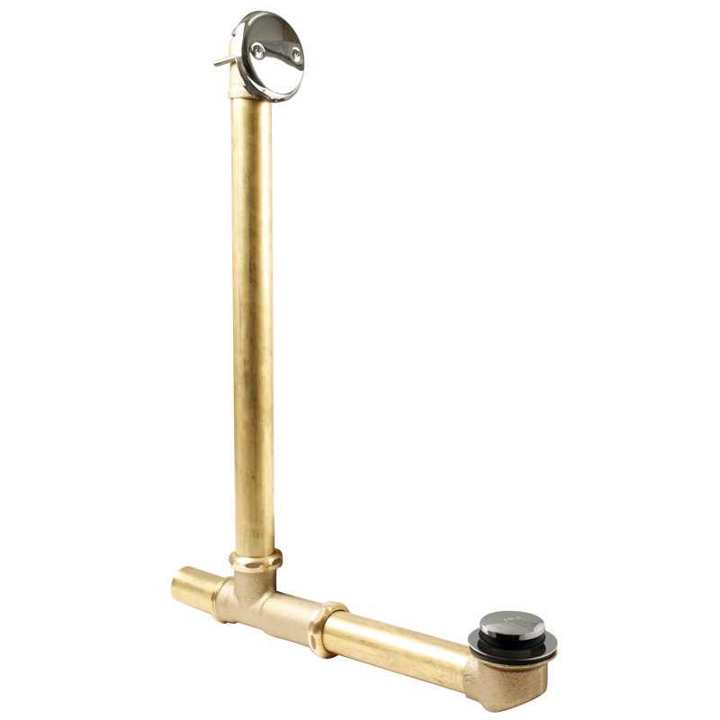 Above Floor Tip-Toe Bathtub Leg Drain Assembly with 2-Hole Overflow, Polished Nickel