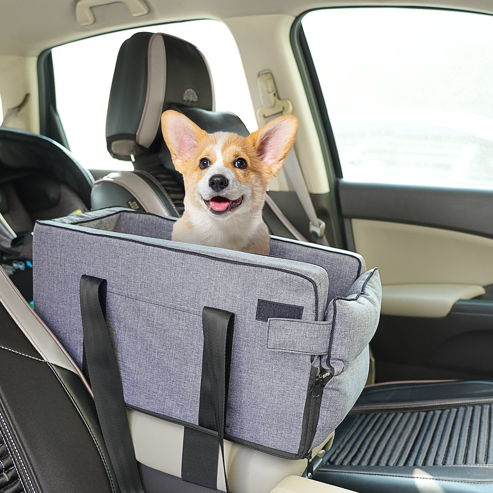 Ikkle Center Console Dog Car Seat, Portable Comfortable Dogs
