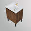 Meuble-lavabo moderne de 24 pouces, fixé au mur ou au sol, lavabo en céramique lisse, meuble-lavabo simple avec lavabo intégré, conception sur pied, fonctionnement silencieux, grands tiroirs de rangement