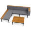 Ensemble de canapé d'extérieur moderne en bois d'acacia avec coussins résistants à l'eau et table basse pour terrasse-129910546