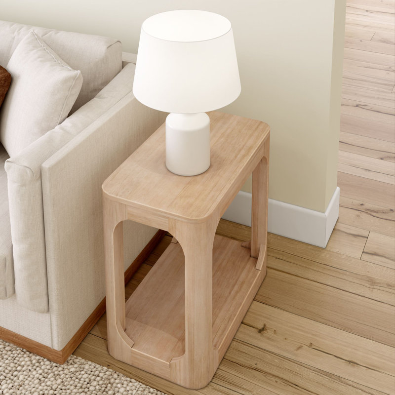 Zulai Solid Wood End Table, Blonde