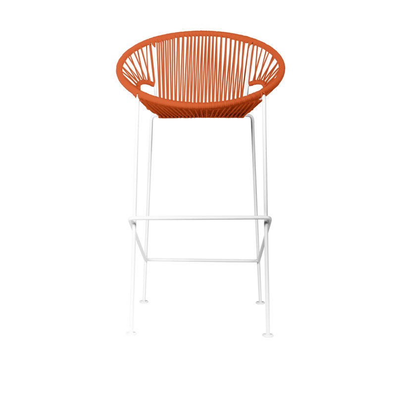 Tabouret à hauteur de comptoir fabriqué à la main Puerto, Orange, Blanc