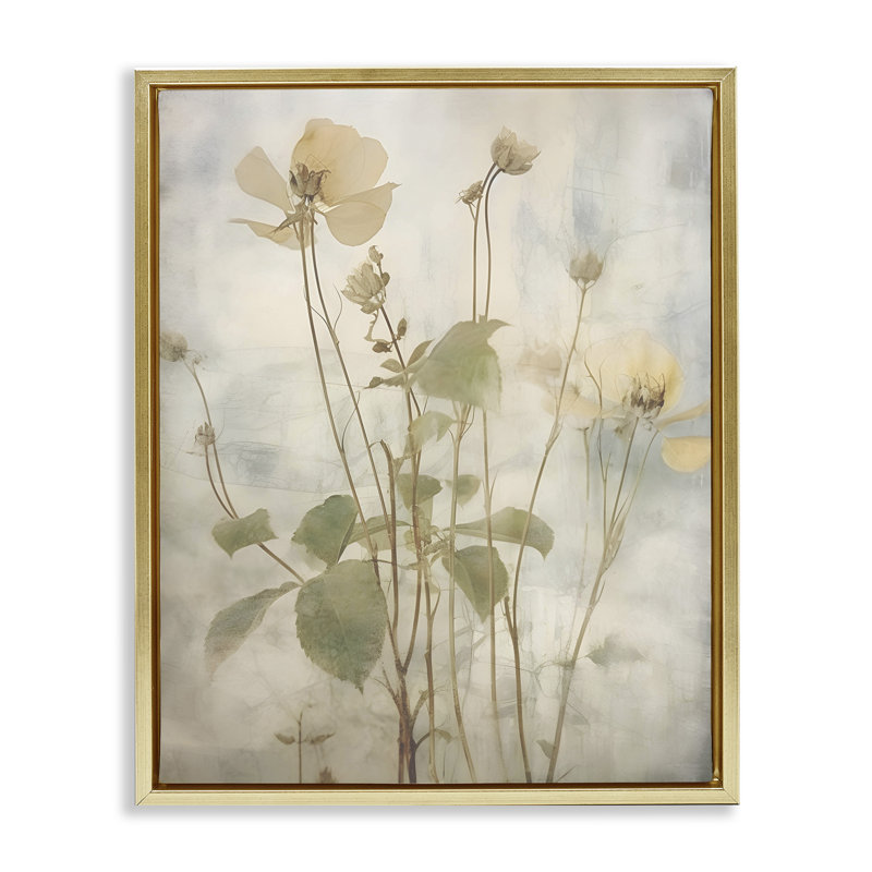 "Soft Botanicals", art mural encadré sur toile flottante par lettré et doublé, H 21 po x l 17 po