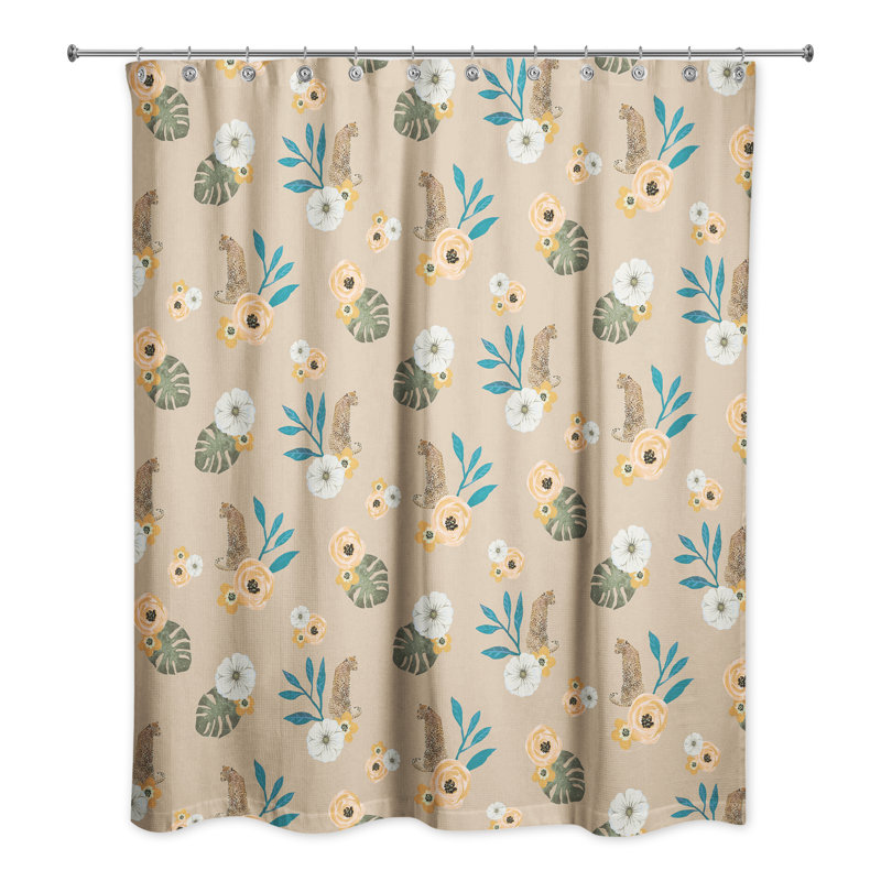 Ensemble de rideau de douche en polyester, Brun clair