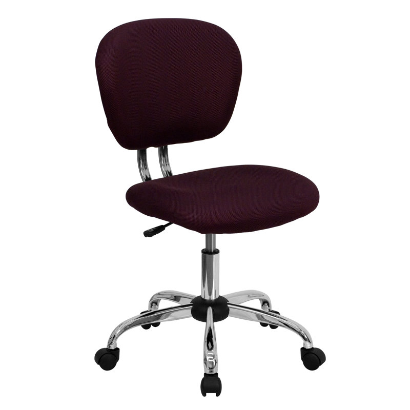 Beverly Mid-Back Swivel Mesh Office Chair with Padded Seat by Flash Furniture, Burgundy Mesh