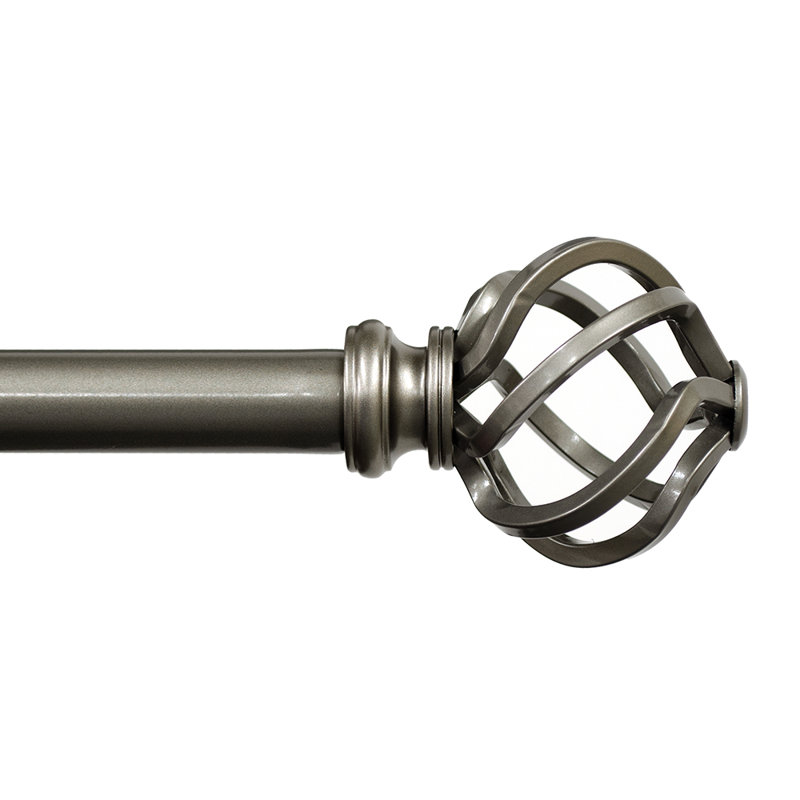 Tringle à rideaux simple réglable 1 po Kamath, Étain