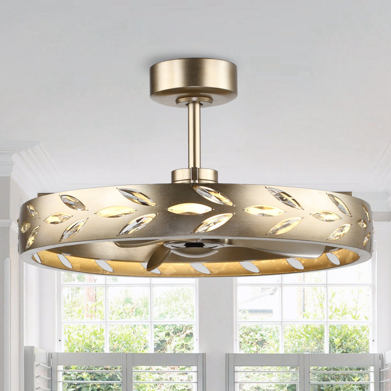 Ventilateur de plafond en cage 29,1 "avec lumières DEL à intensité variable et télécommande