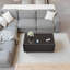 Table basse moderne et intelligente avec tiroirs intégrés pour réfrigérateur et congélateur, haut-parleur Bluetooth, chargement sans fil, panneau de commande tactile, USB, protection pour prise de courant, lumière d'ambiance, noir-1482368293
