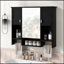 Armoire de rangement murale sophistiquée de 35 po x 28 po, armoire de salle de bain avec miroir, armoire à pharmacie avec porte-serviettes